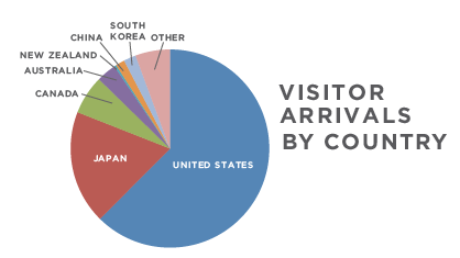 Visitor arrivals by country