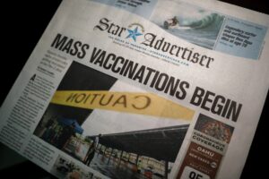 Star Advertiser Front Page: Mass Vaccinations Begin