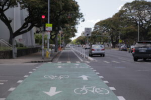Bike lane in Honolulu